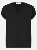 Rosemunde RWEsther Linen Capsleeve Top 010 black