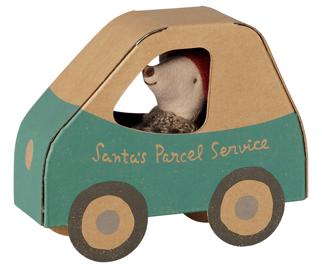 Maileg Christmas mouse, Little brother in car box