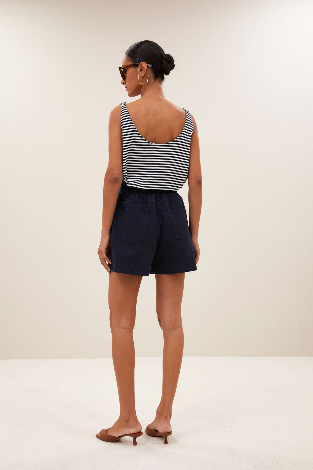 By Bar kid stripe singlet | midnight stripe