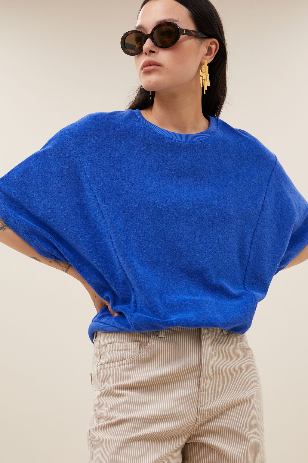 By Bar nuki slub top | azul blue
