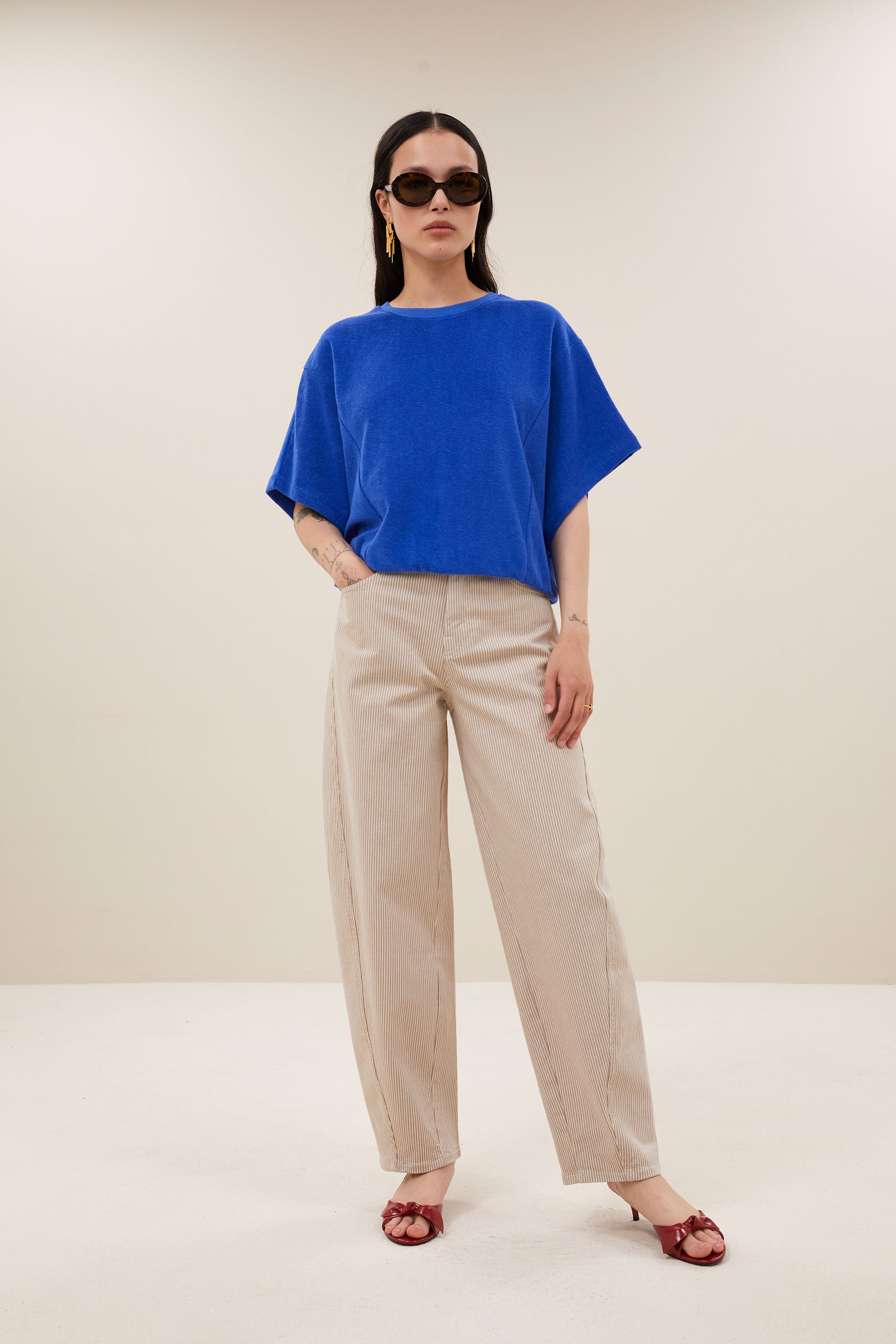 By Bar nuki slub top | azul blue