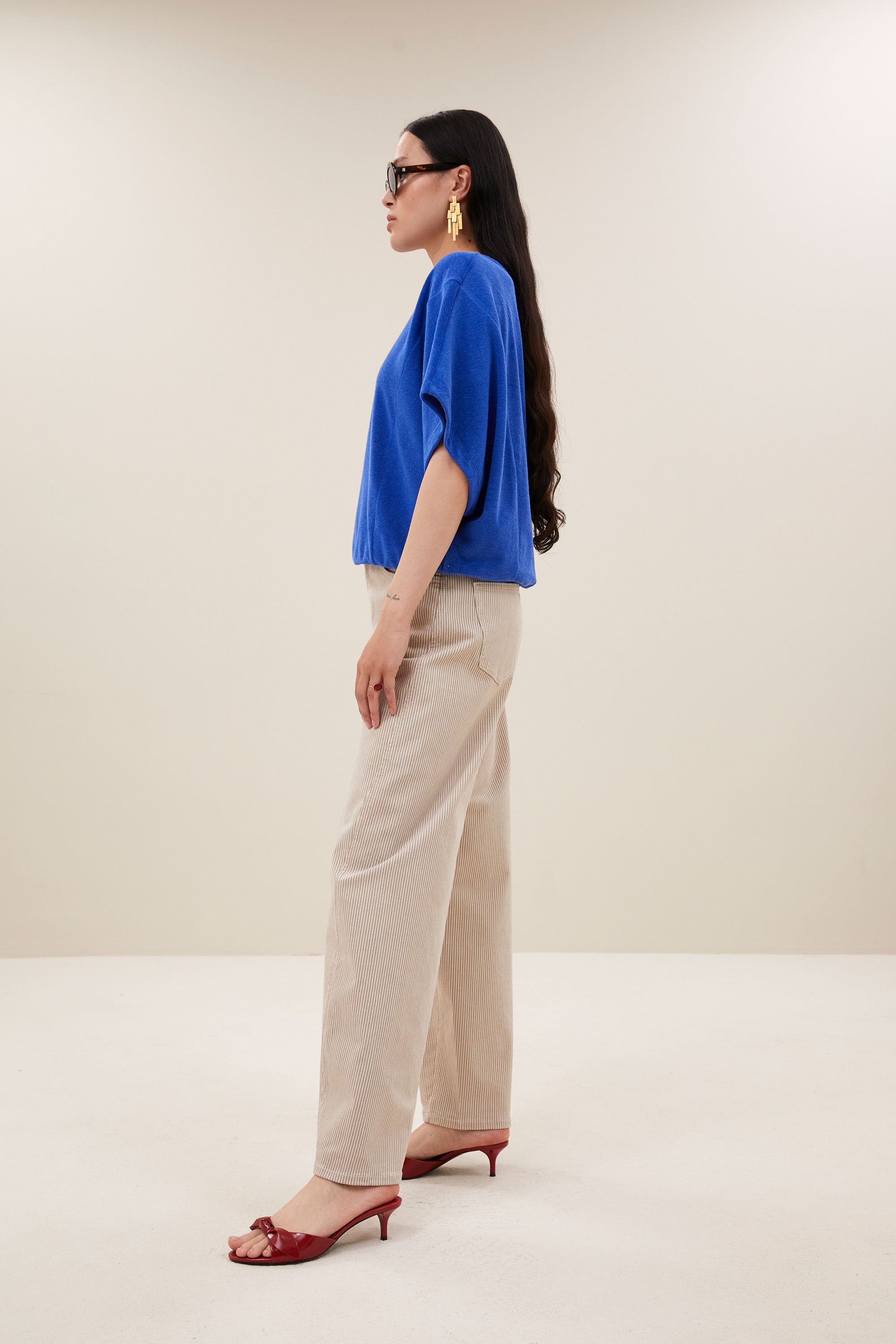 By Bar nuki slub top | azul blue