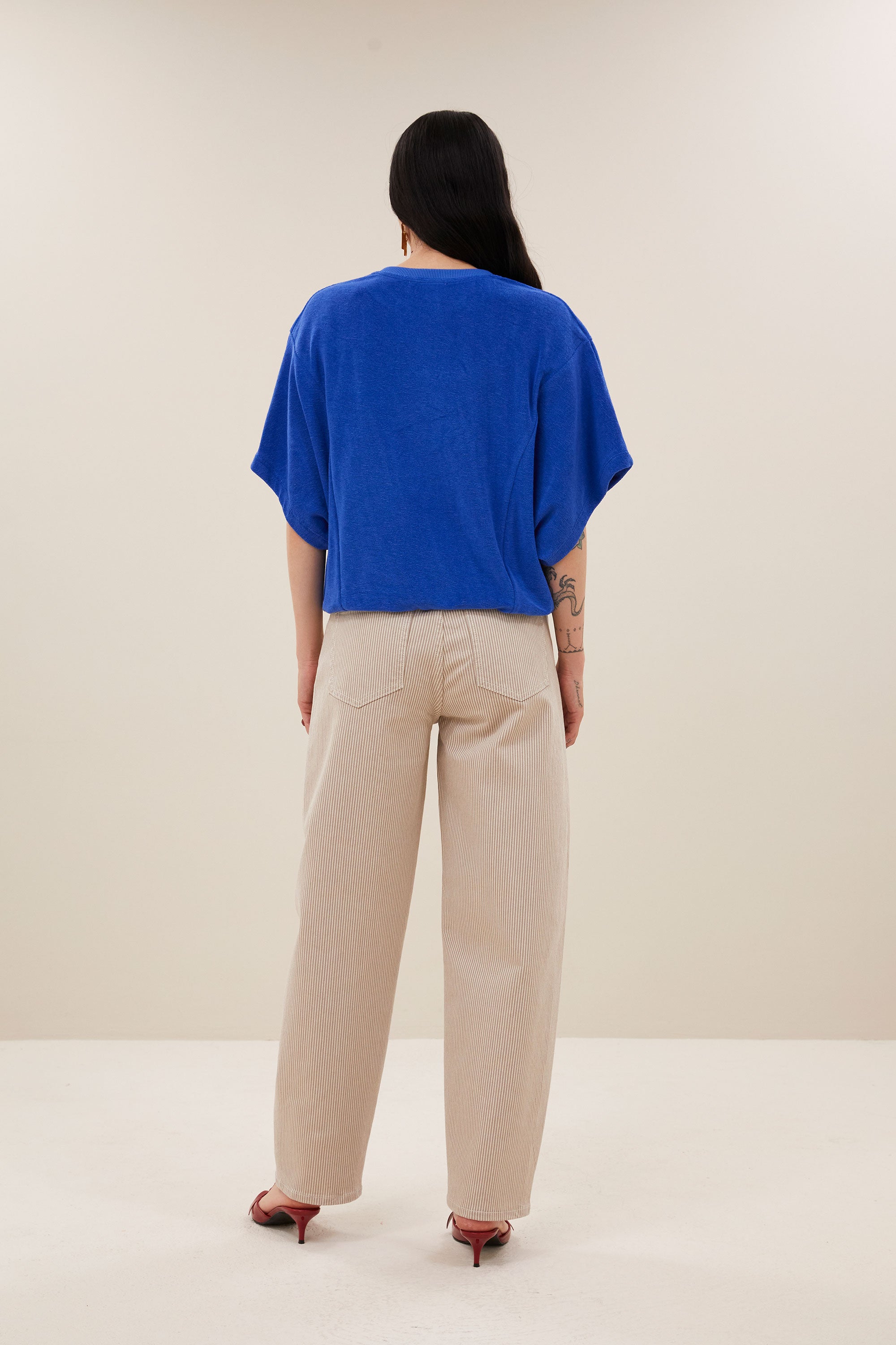 By Bar nuki slub top | azul blue