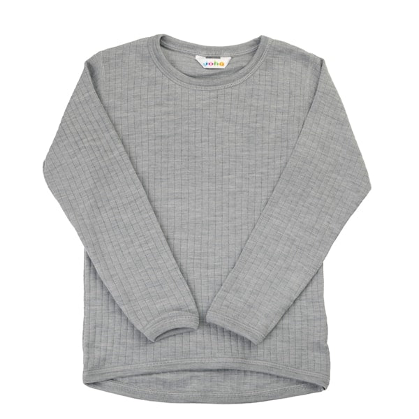 Joha merino wollen shirt light grey melange