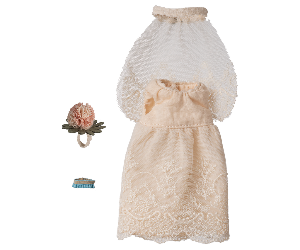 Maileg Wedding dress, Mum mouse