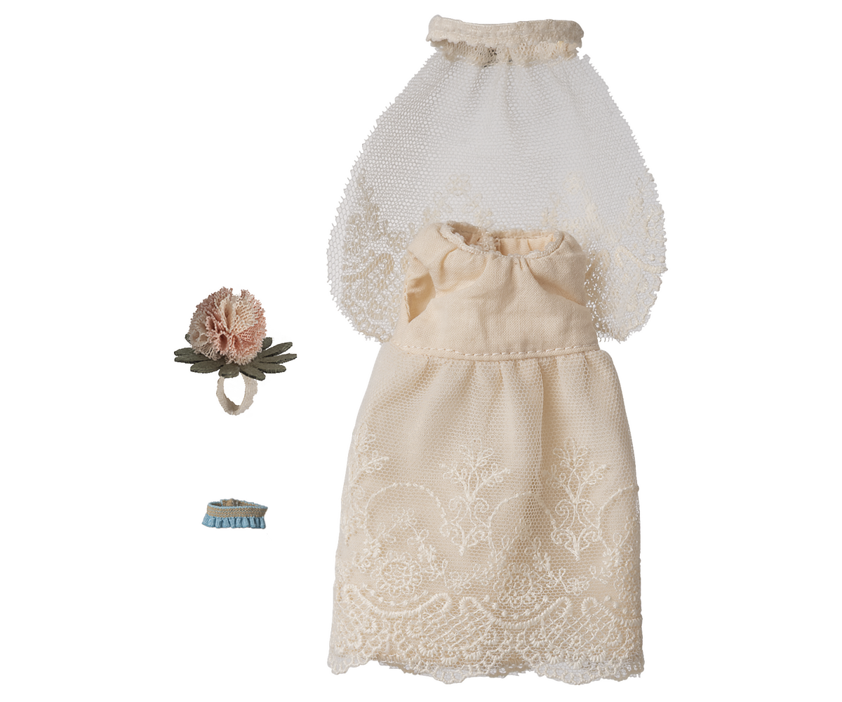 Maileg Wedding dress, Mum mouse