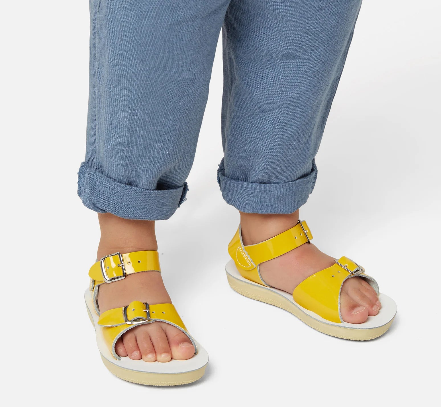 Salt Water Sandals Surfer Shiny Yellow Kids Sandal