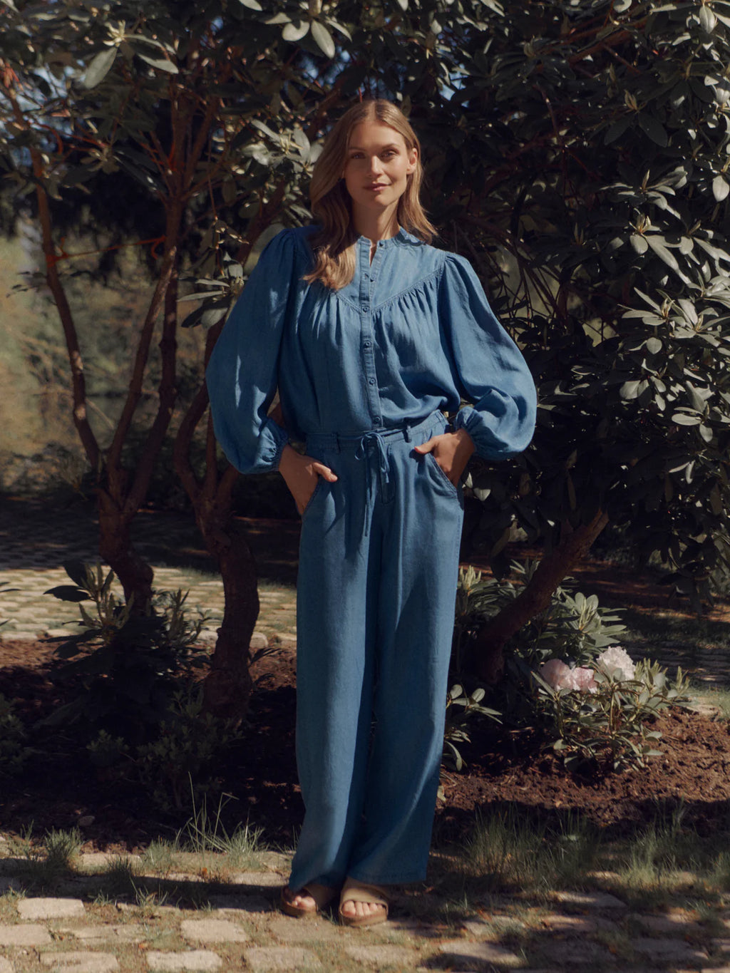 Rosemunde RWDallas MW Trousers 058 medium denim blue