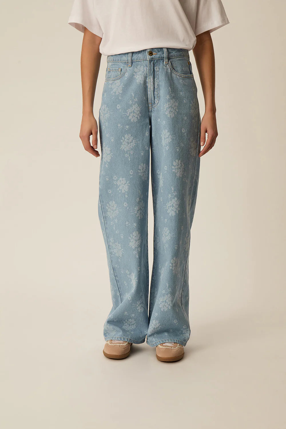 Des Petits Hauts Jeans Louela Floral Bleach Floral