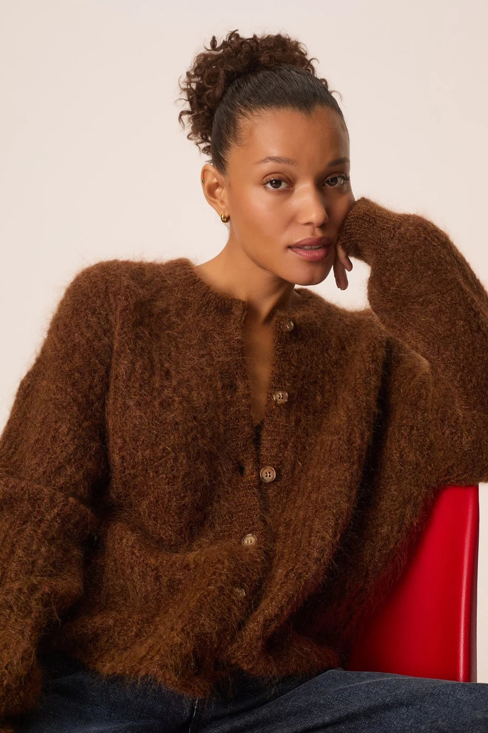 Des Petits Hauts ALMA Cardigan COGNAC CHINE