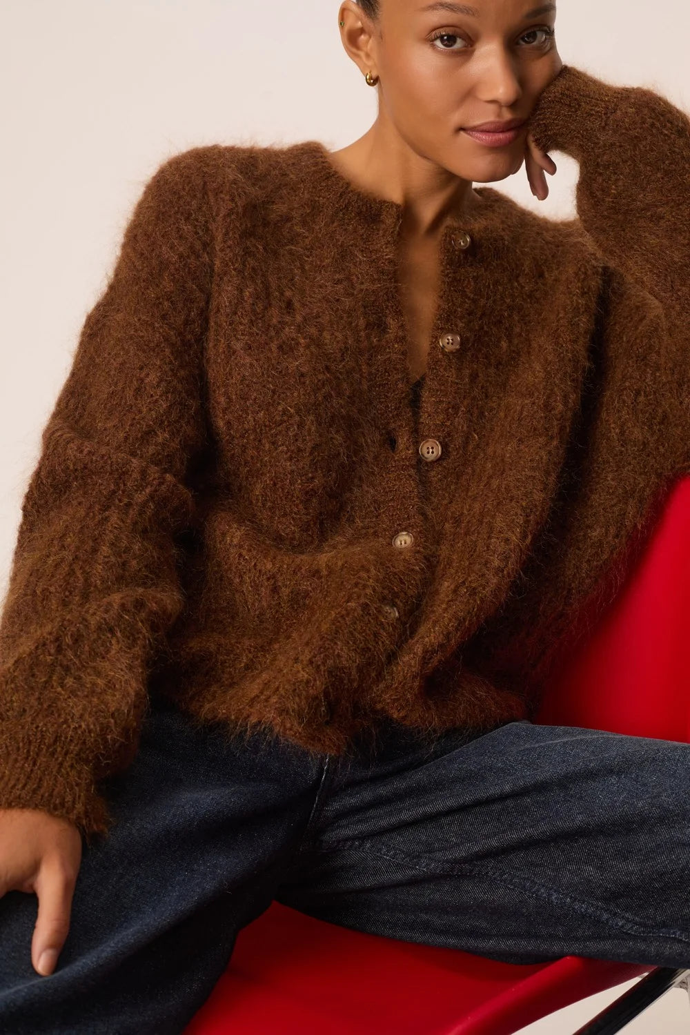 Des Petits Hauts ALMA Cardigan COGNAC CHINE