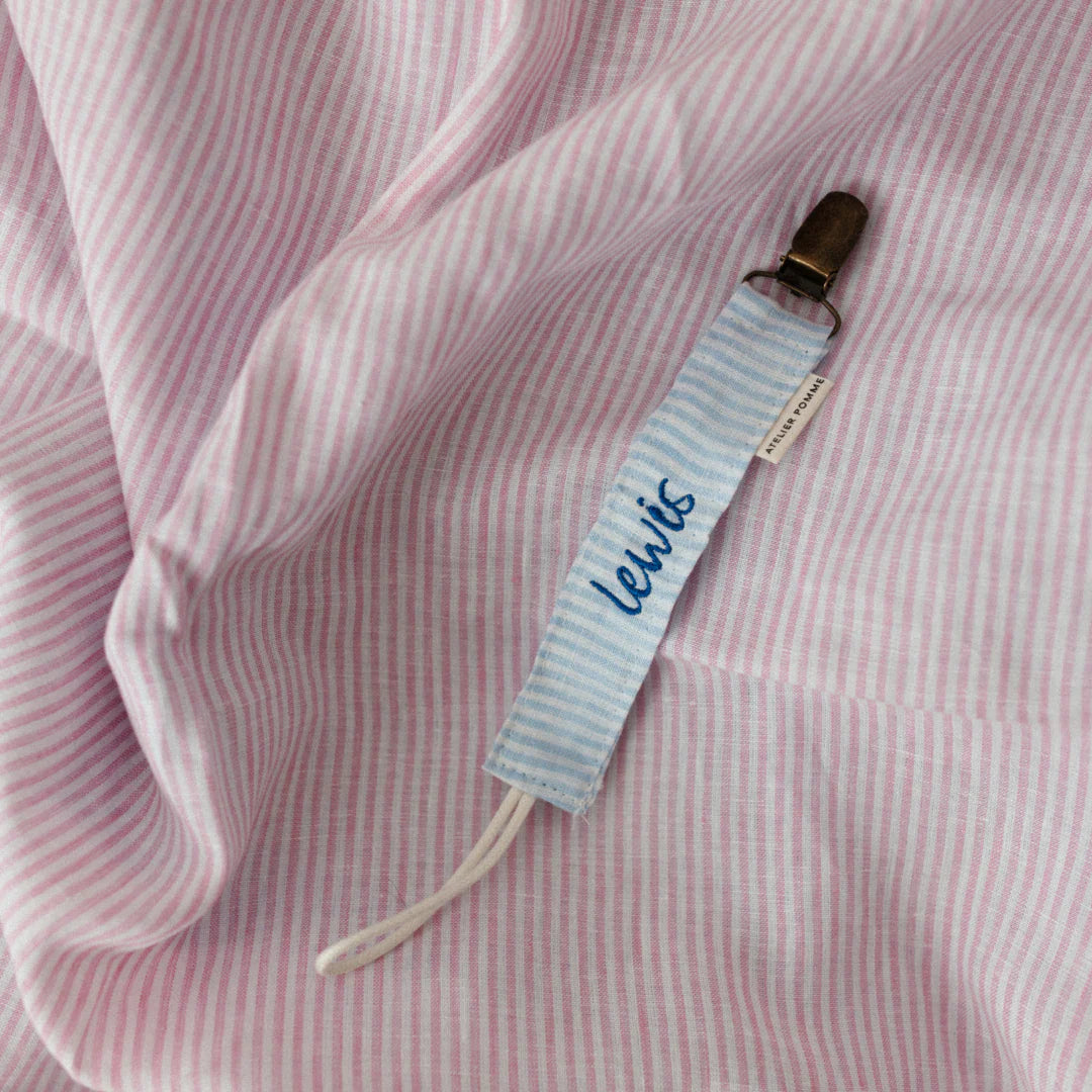 ATELIER POMME PACIFIER CORD LOVELY LINEN | DREAMY BLUE