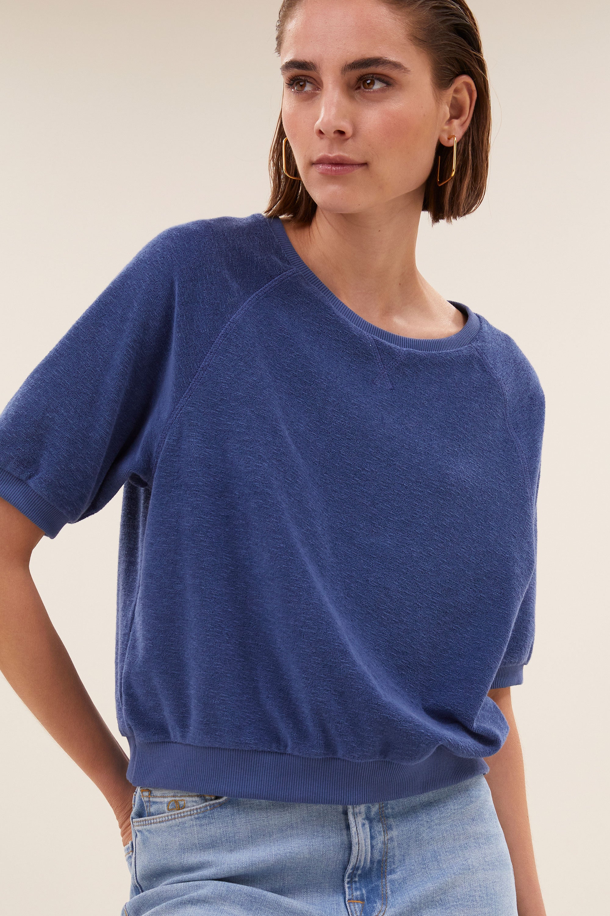 By Bar neva slub top estate blue
