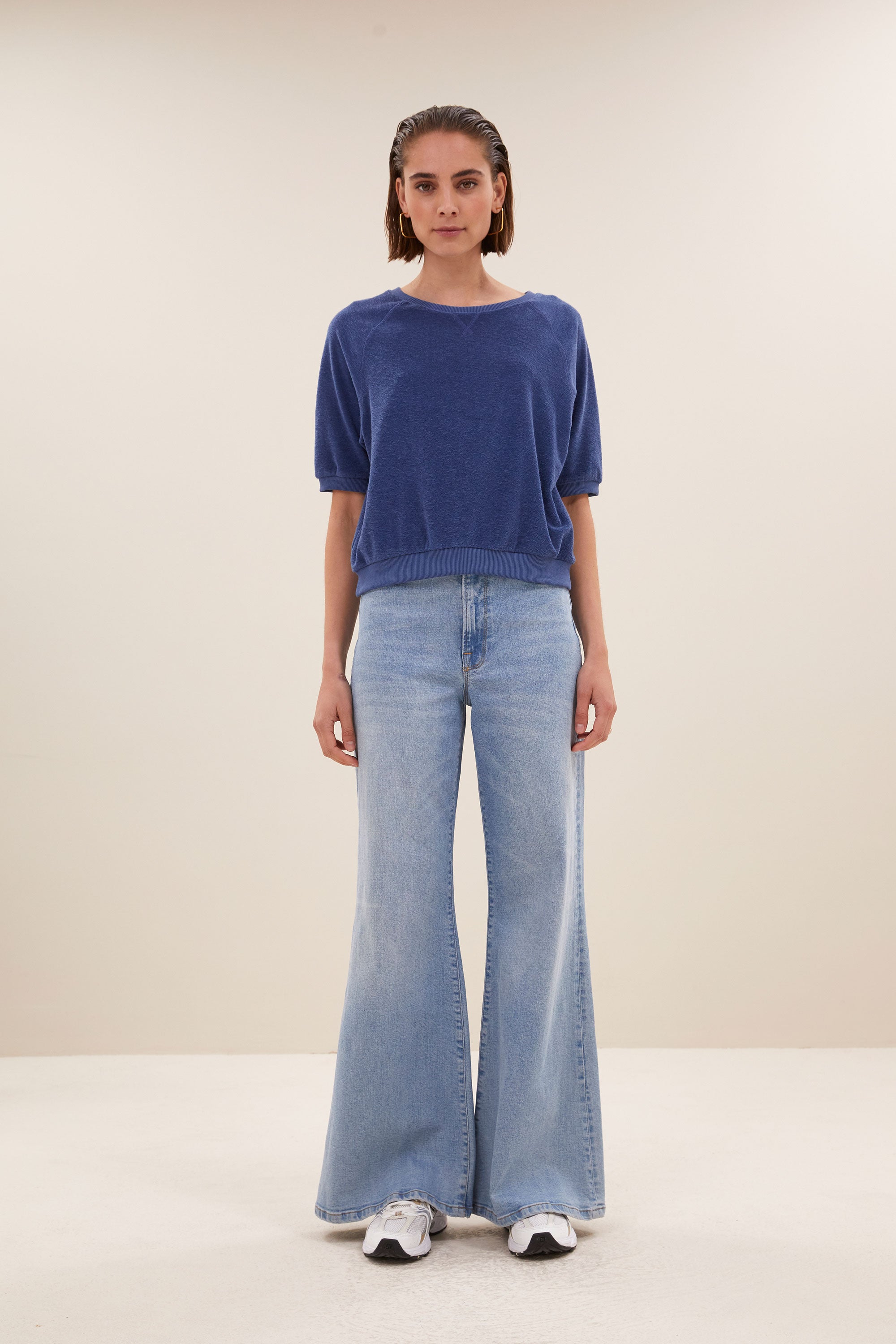 By Bar neva slub top estate blue