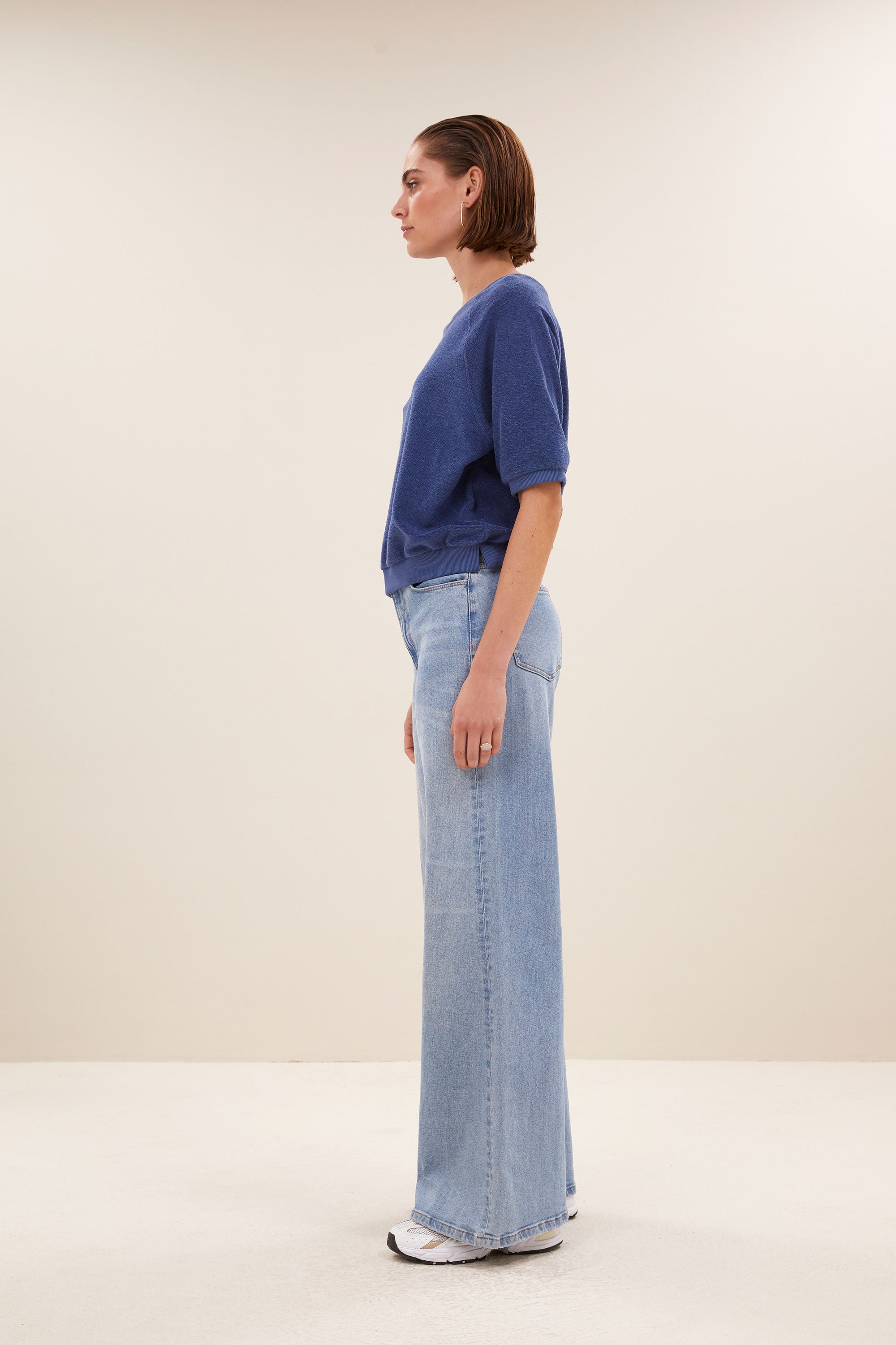By Bar neva slub top estate blue
