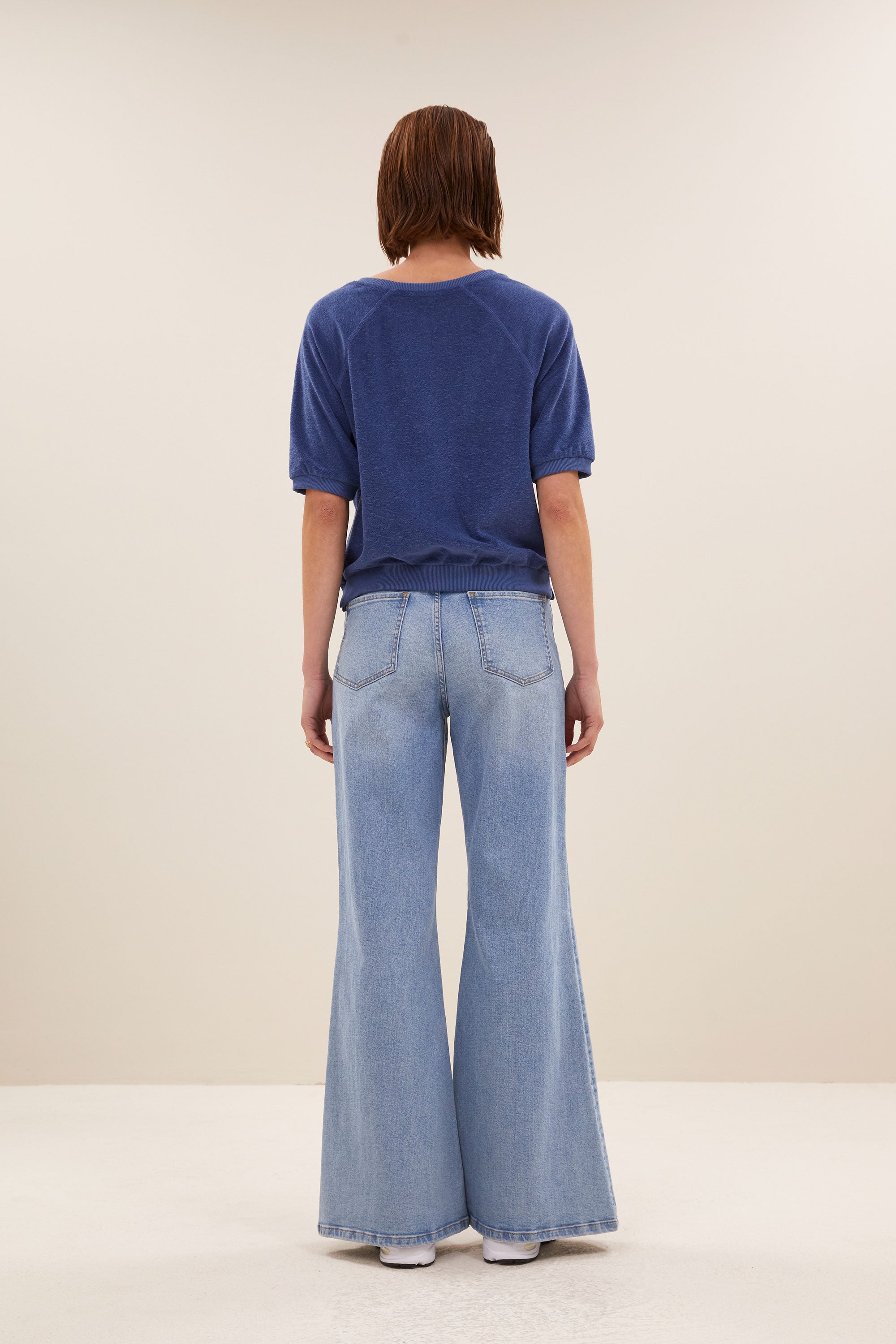 By Bar neva slub top estate blue