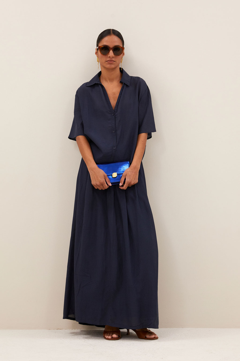 By Bar kick blouse navy blue