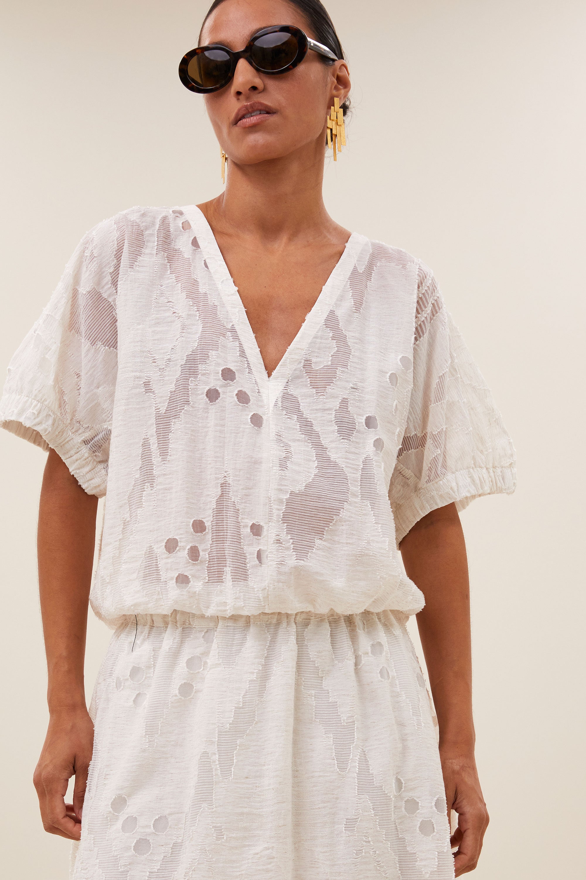 By Bar mabel mist blouse cream