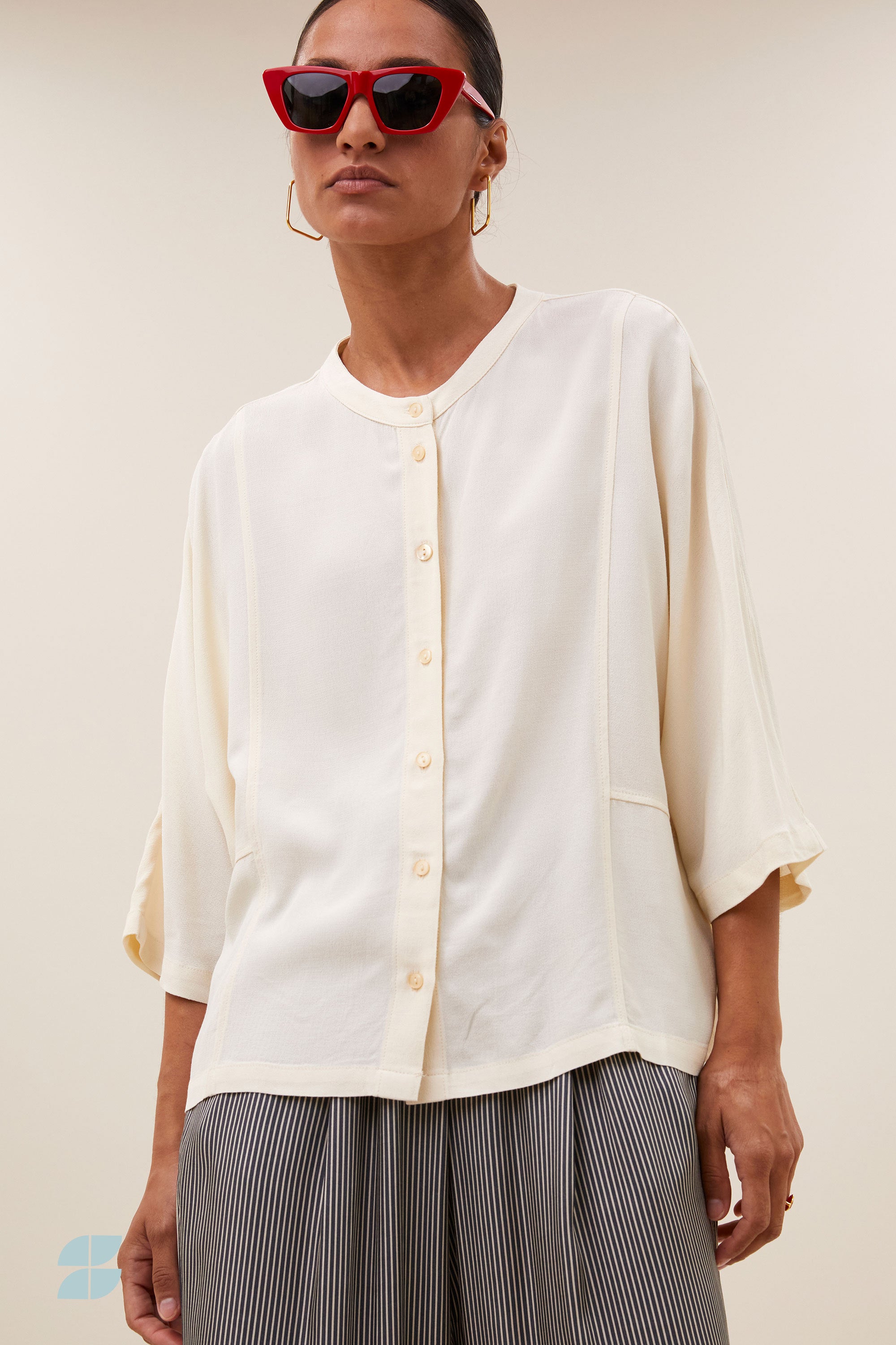 By Bar siem viscose blouse cream