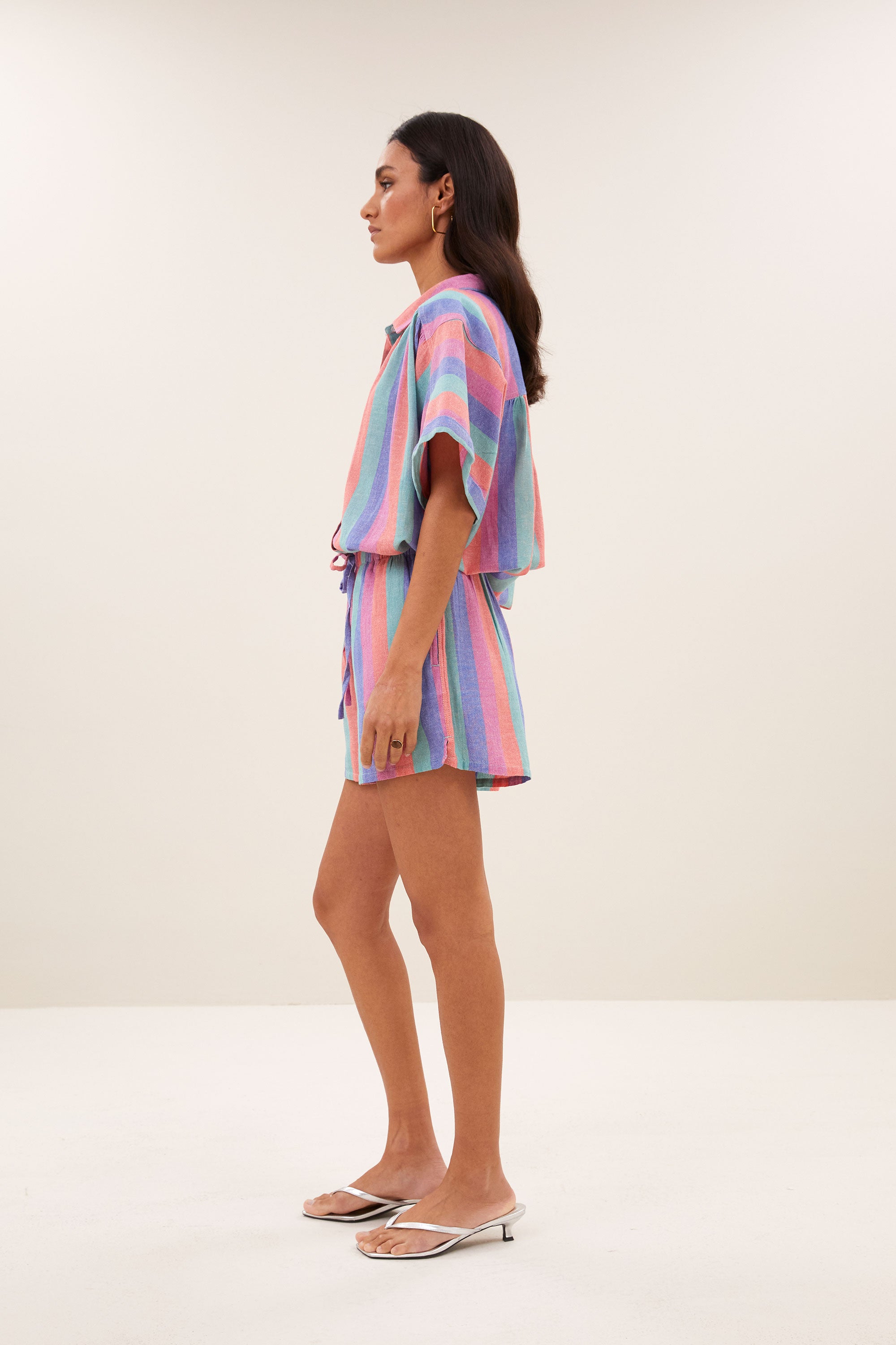 By Bar sunny rainbow pleats blouse