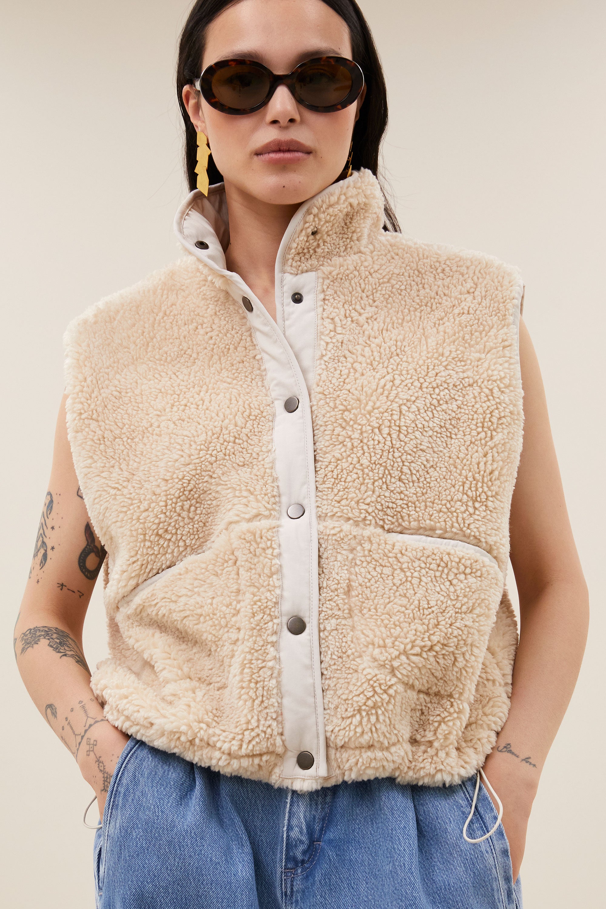 By Bar steve sleeveless jacket | off white