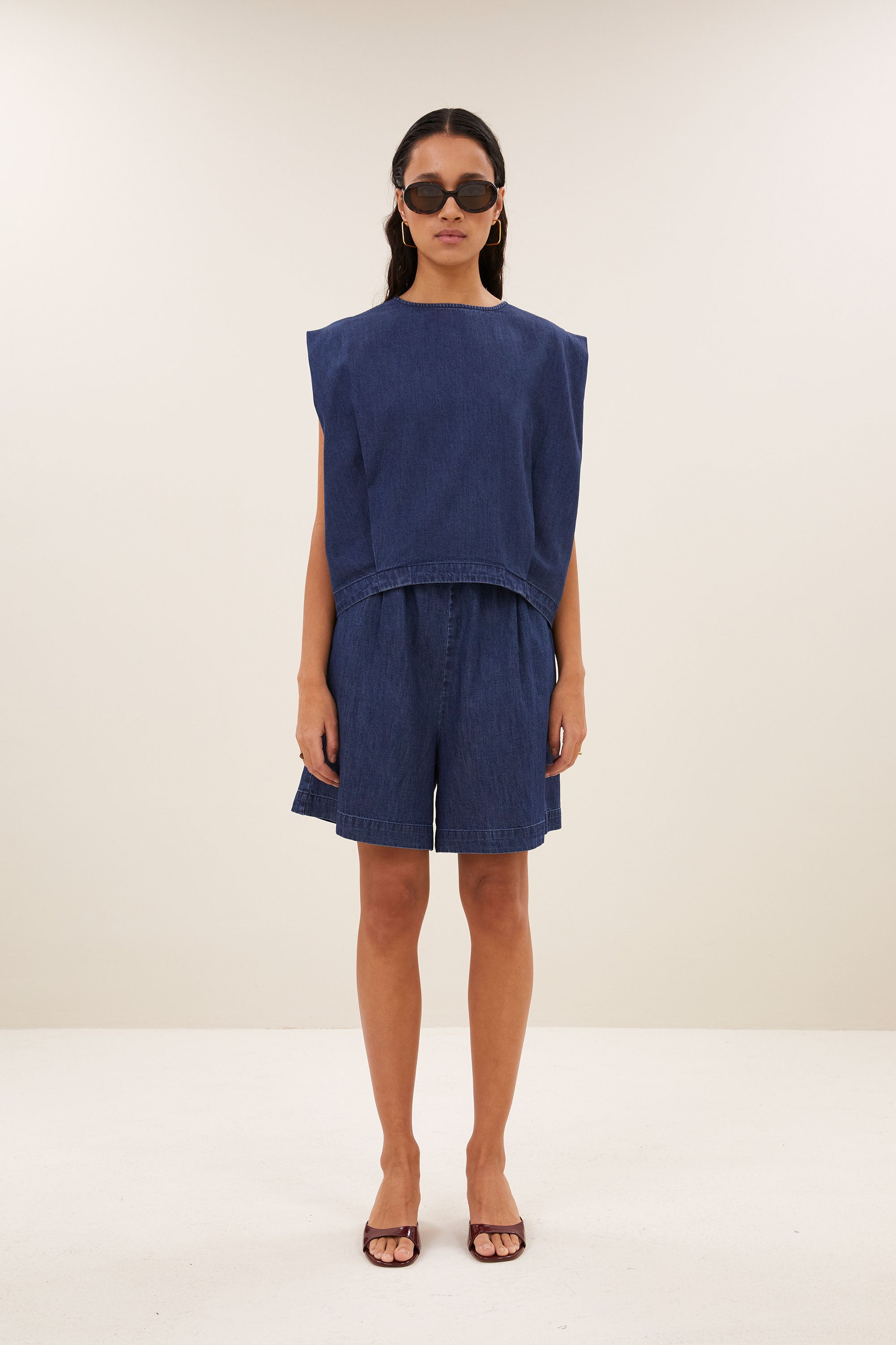 By Bar ginza denim top | dark denim