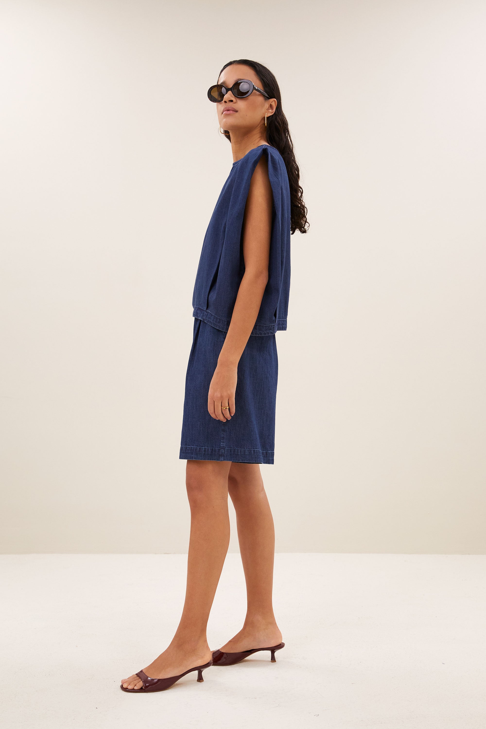 By Bar ginza denim top | dark denim