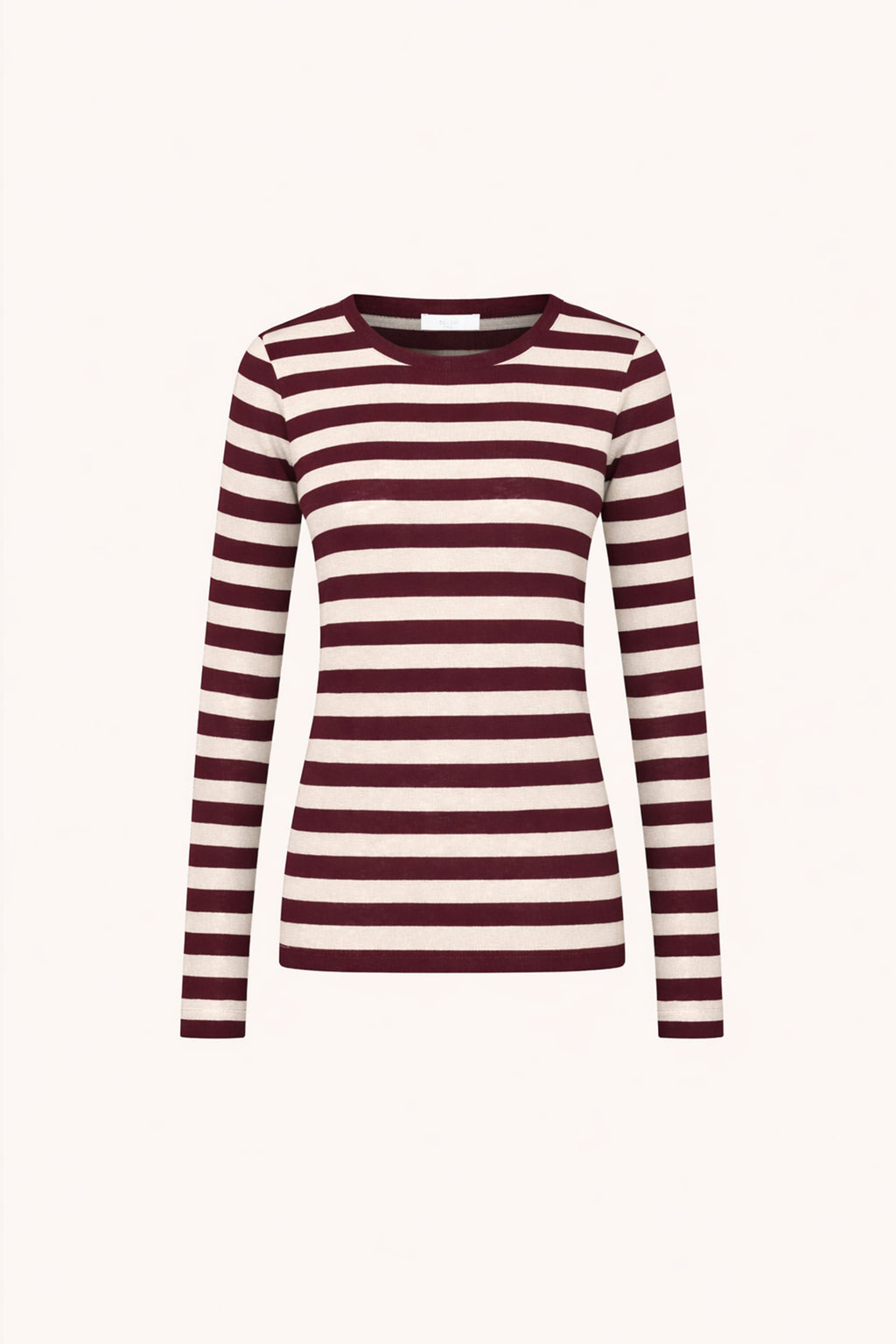 By Bar basic ls big stripe top 1339 burgundy crush
