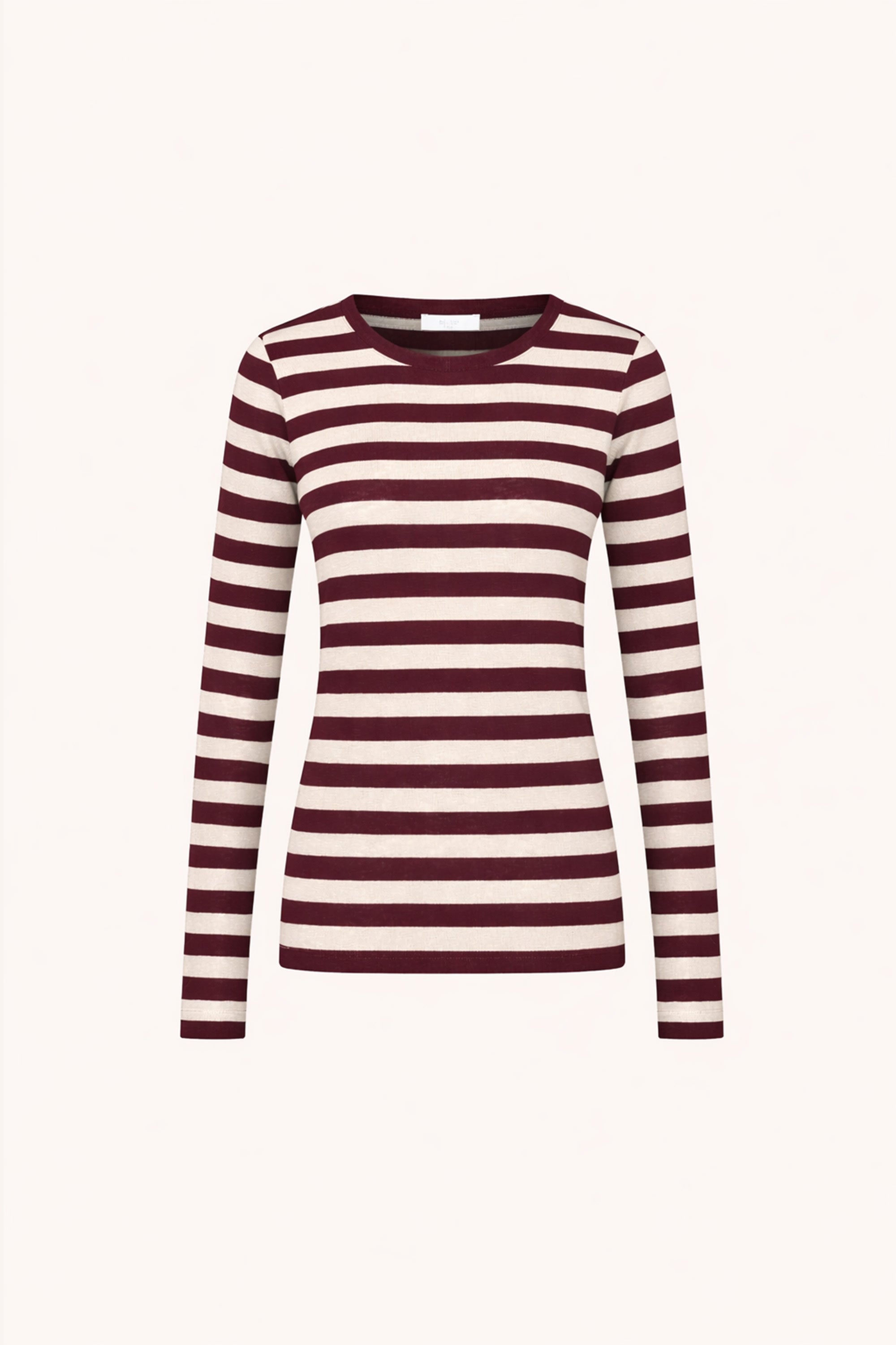 By Bar basic ls big stripe top 1339 burgundy crush