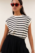By Bar tobi stripe logo top | grain black stripe