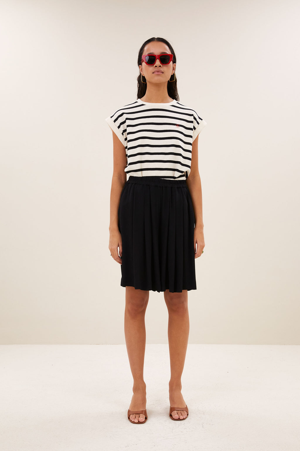 By Bar tobi stripe logo top | grain black stripe