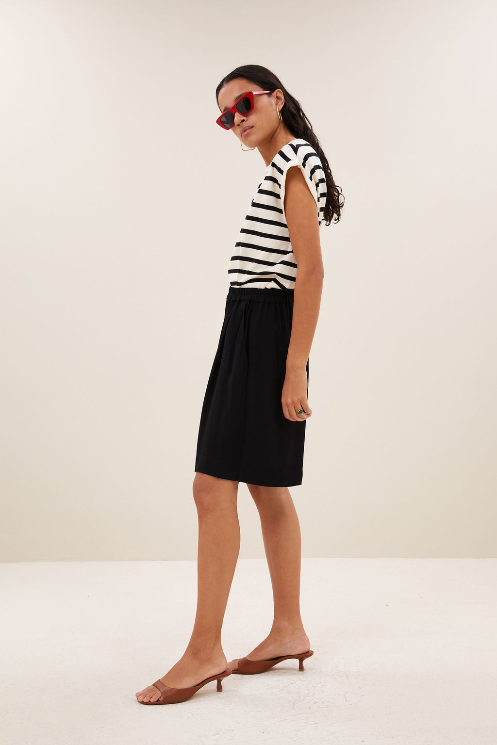 By Bar tobi stripe logo top | grain black stripe