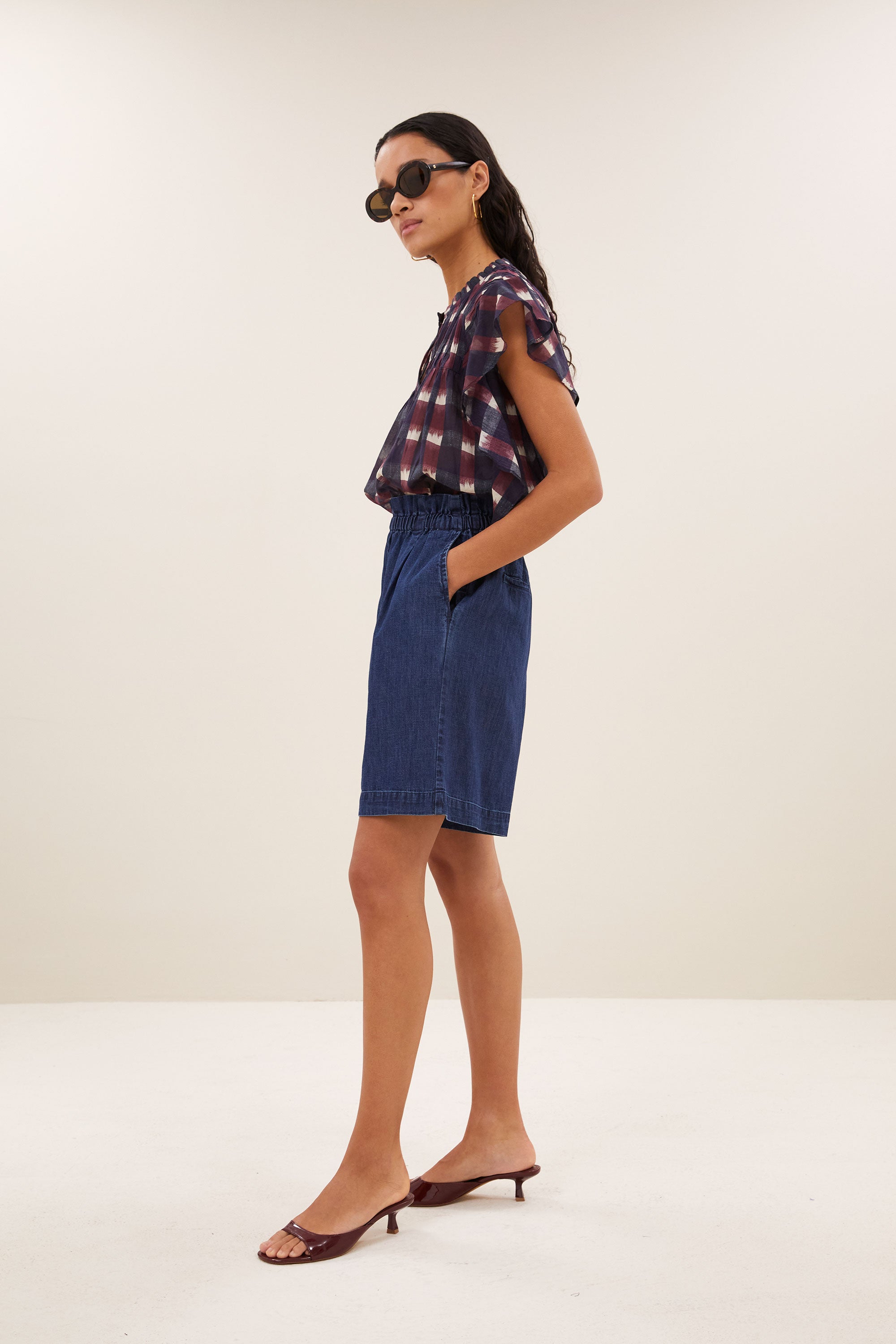 By Bar danee ikat blouse | wine ikat print