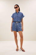 By Bar pixie short denim blouse | medium denim