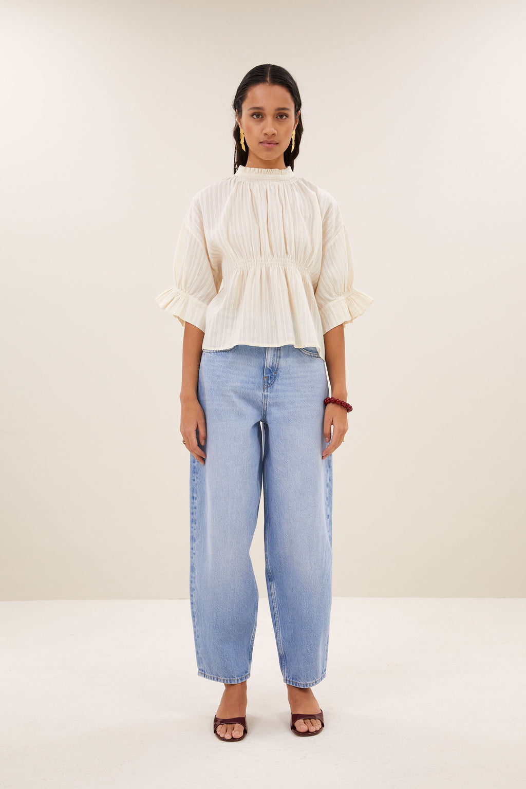 By Bar isabel dobby blouse | sand