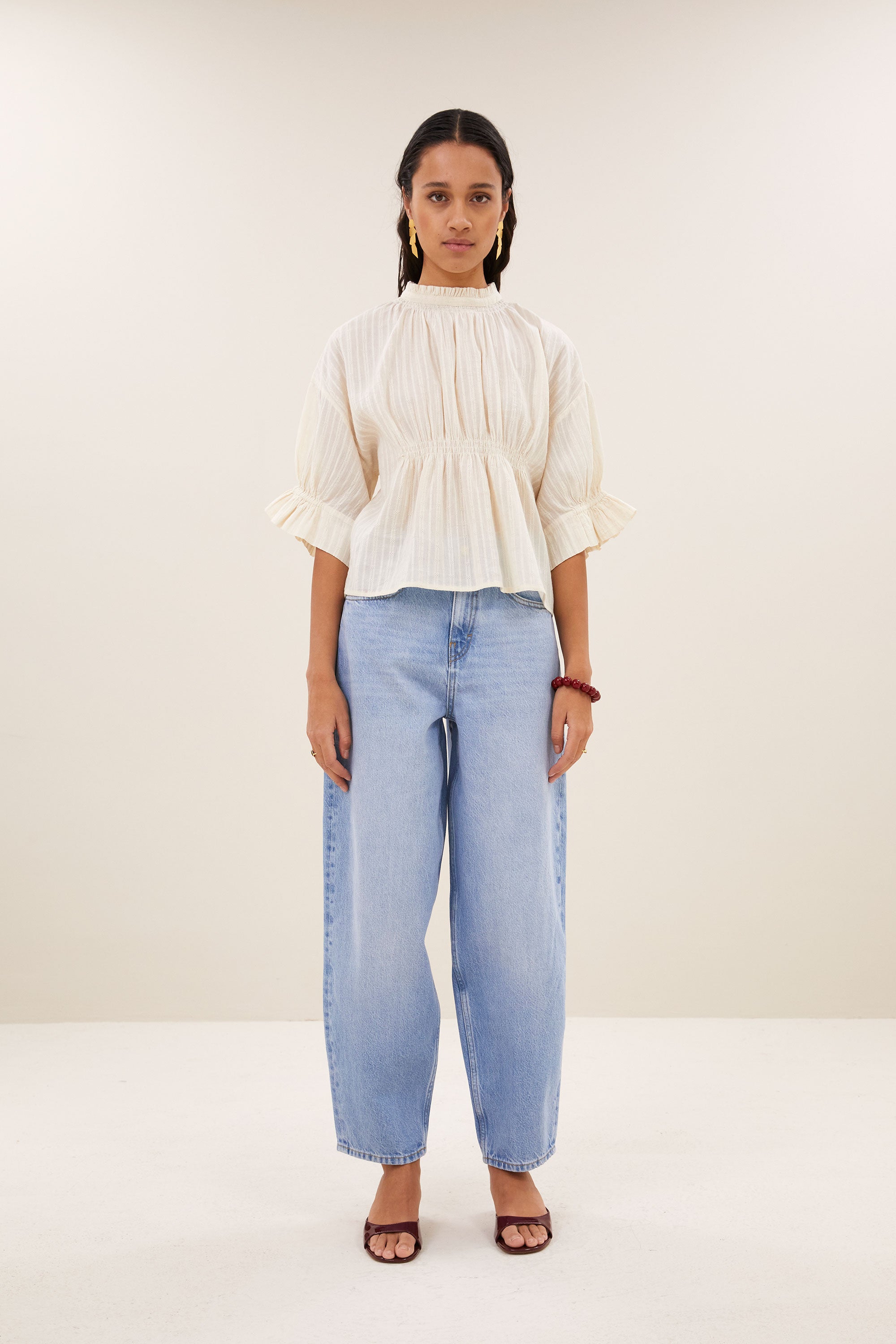 By Bar isabel dobby blouse | sand