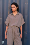 By Bar sunny stripe blouse | burgundy stripe