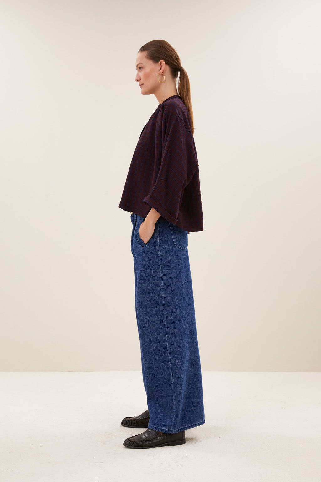 By Bar jess blouse 1341 wine check
