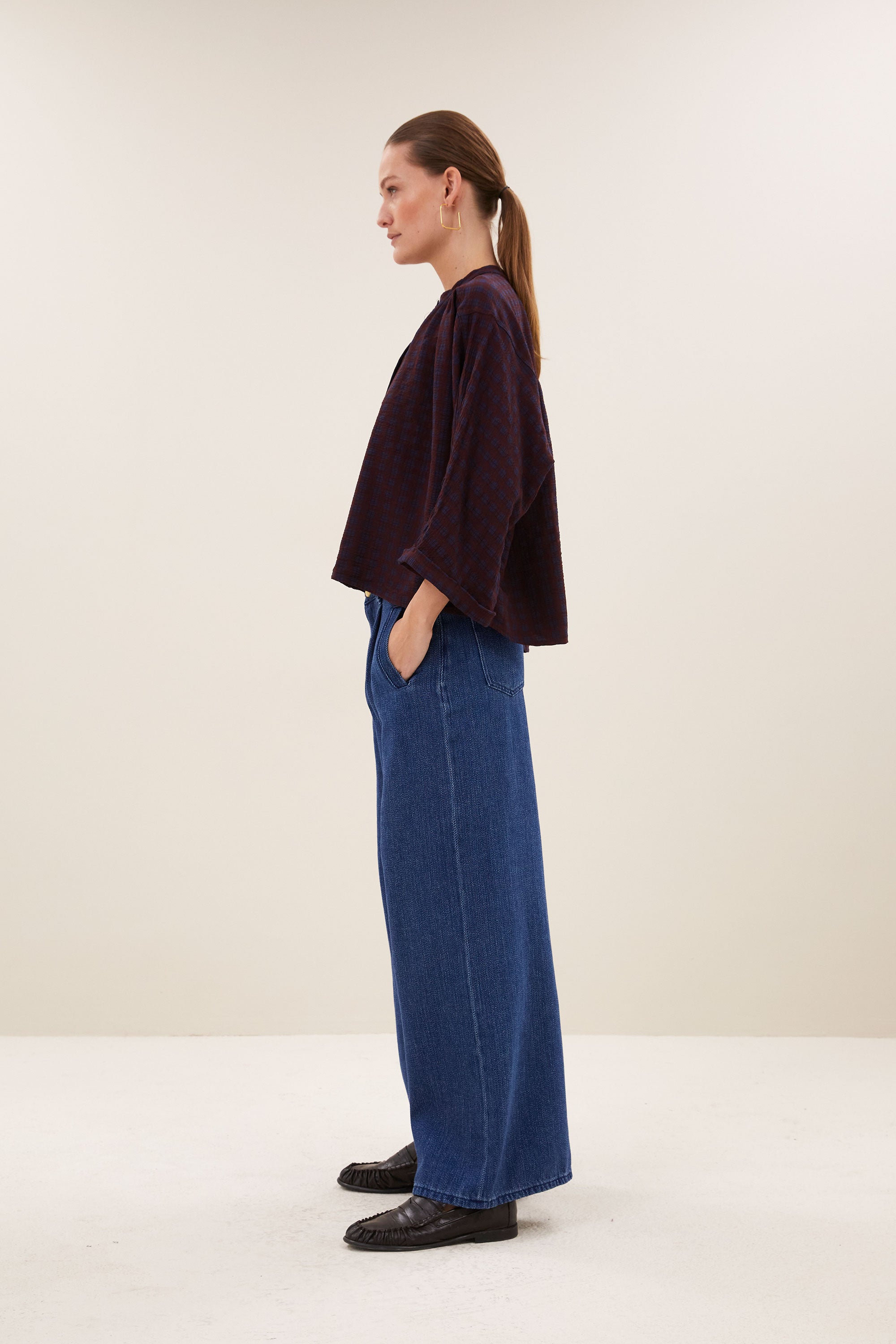 By Bar jess blouse 1341 wine check