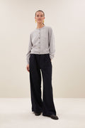 By Bar cleo merino cardigan 825 grey melee