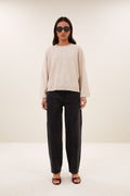 By Bar sammie round neck pullover 826 oyster melee