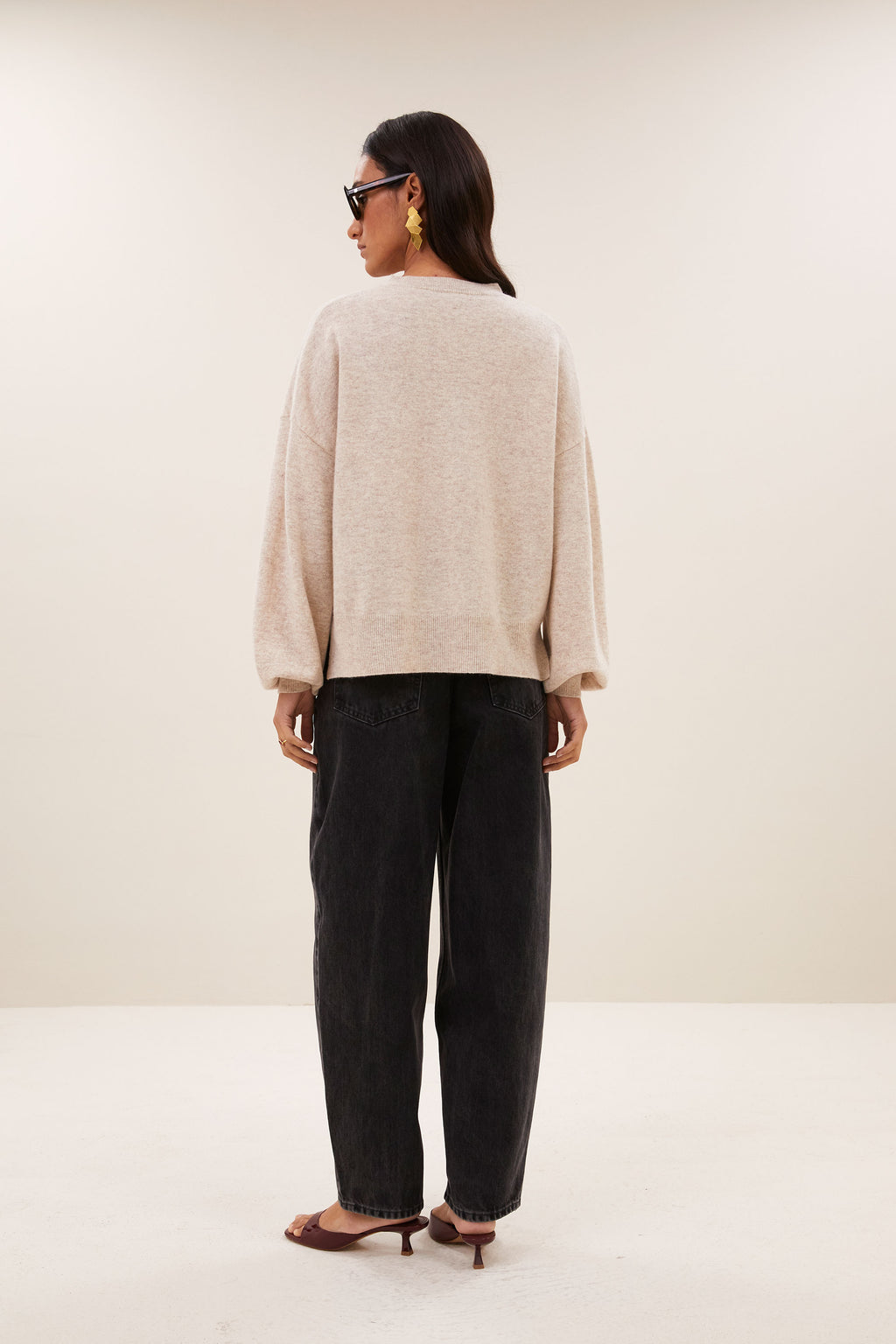 By Bar sammie round neck pullover 826 oyster melee