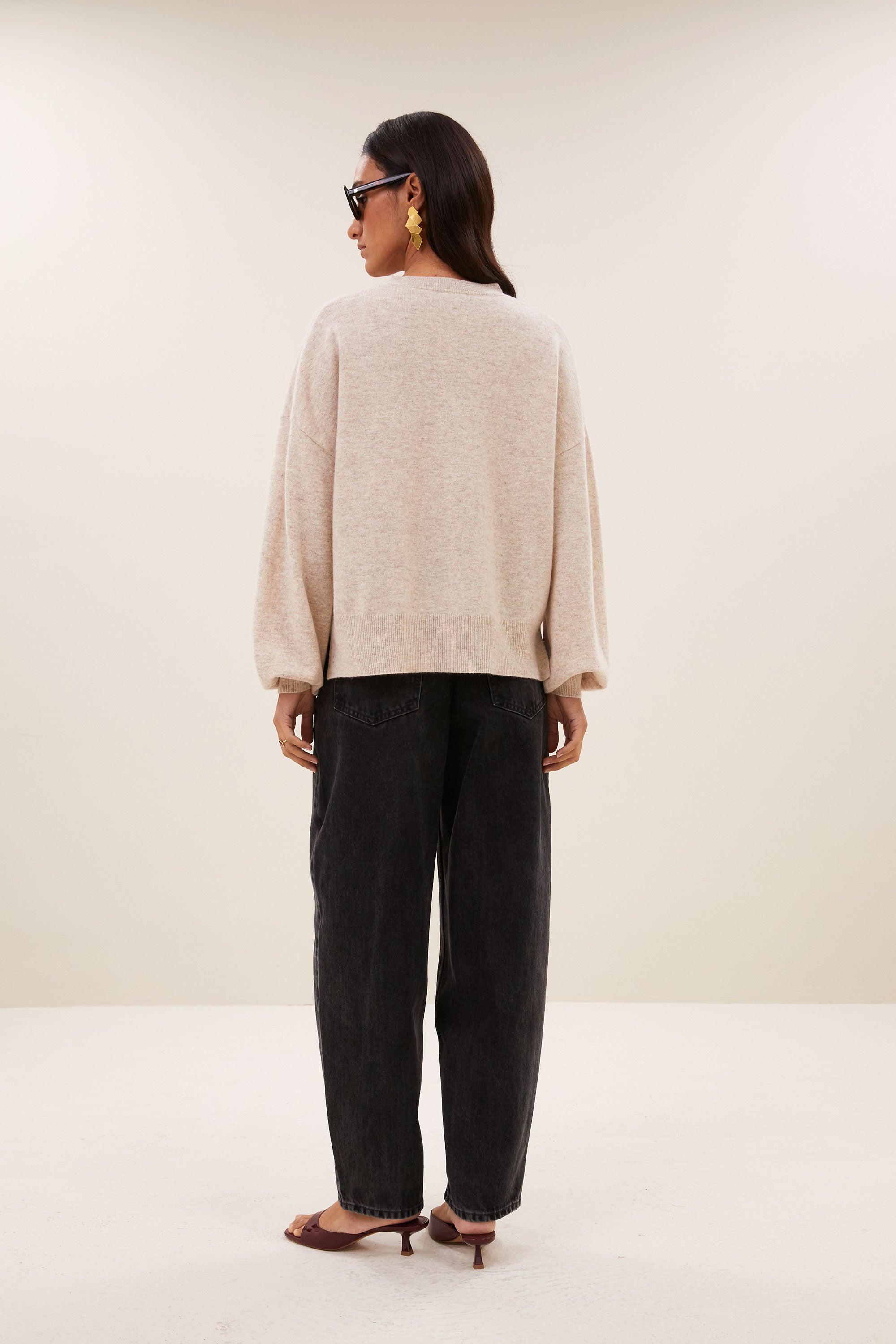 By Bar sammie round neck pullover 826 oyster melee