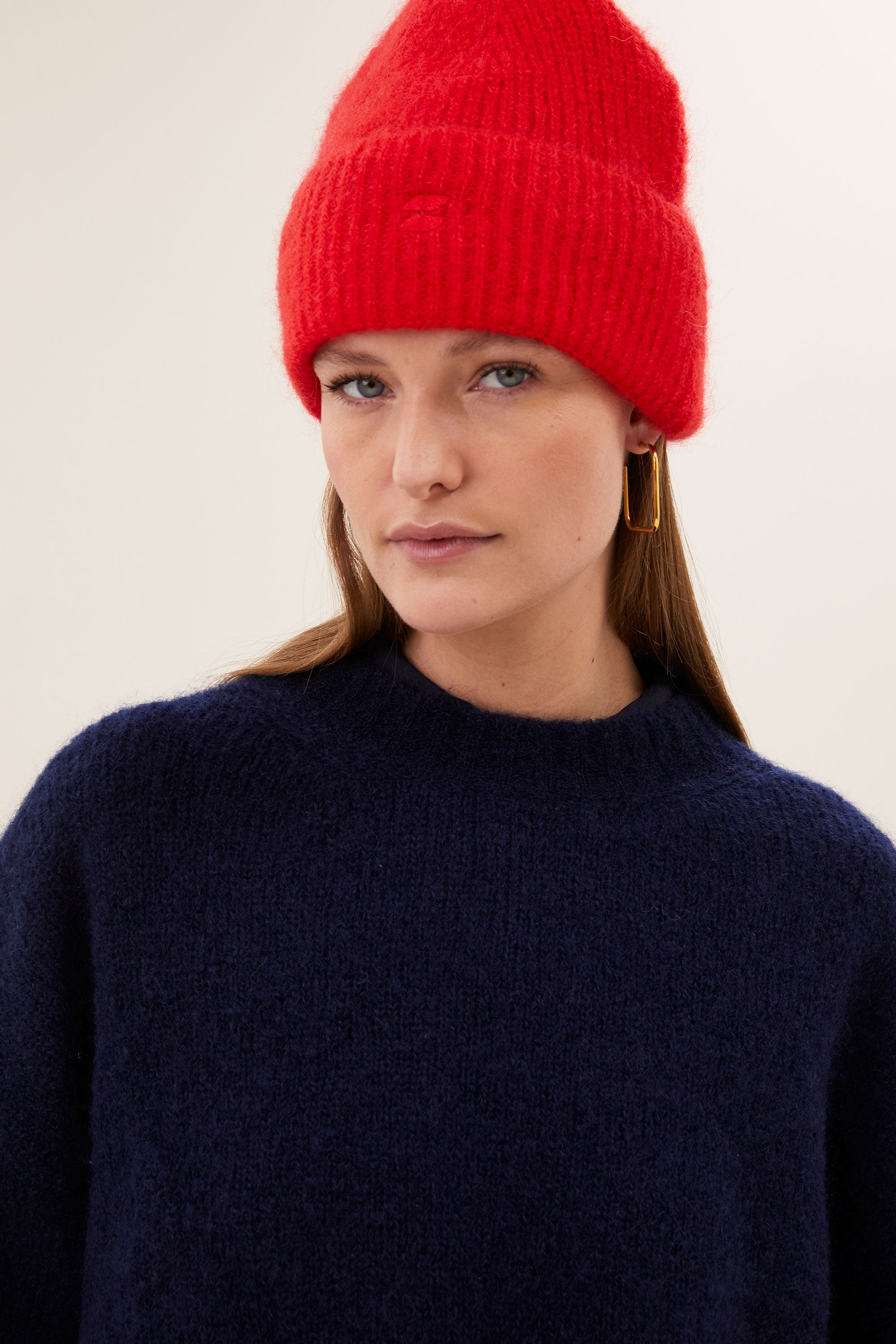 By Bar logo beanie 283 scarlet red