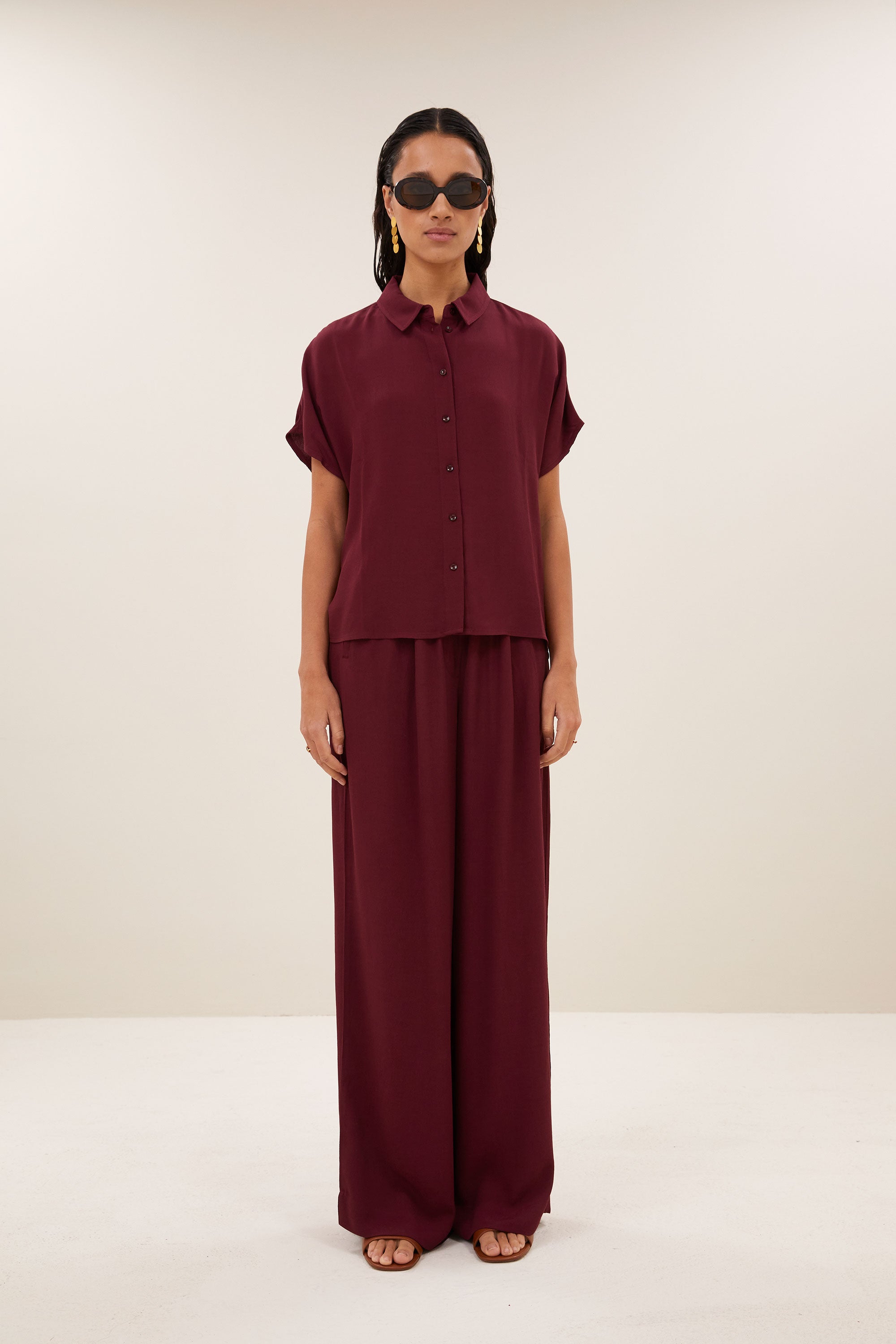 By Bar benji viscose pants | wine