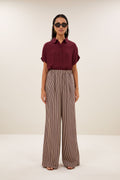 By Bar celin stripe pants | burgundy stripe