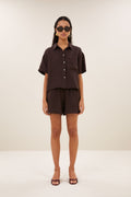 By Bar lio linen shorts | espresso
