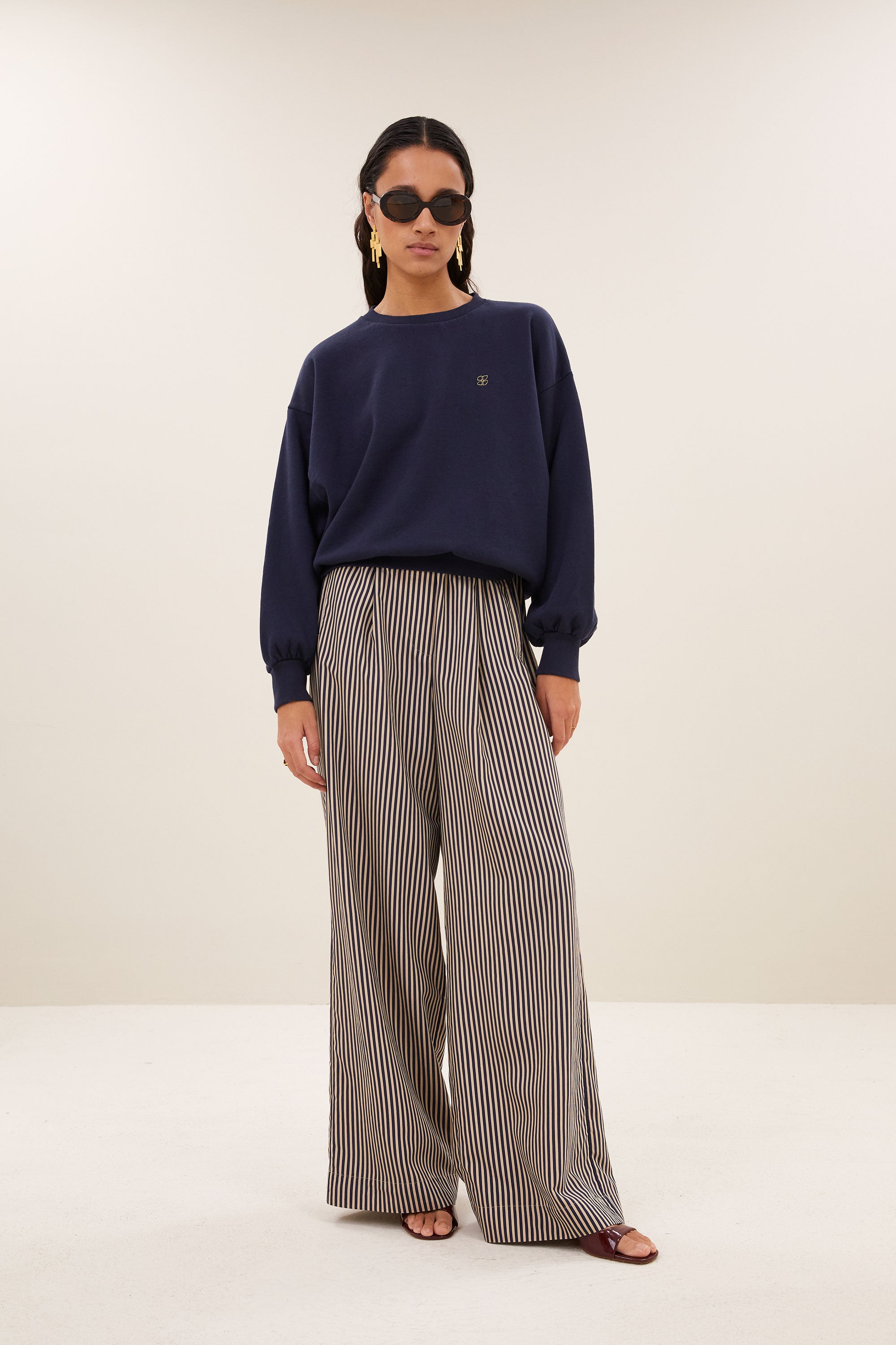 By Bar lili coast melange sweater | uniform blue