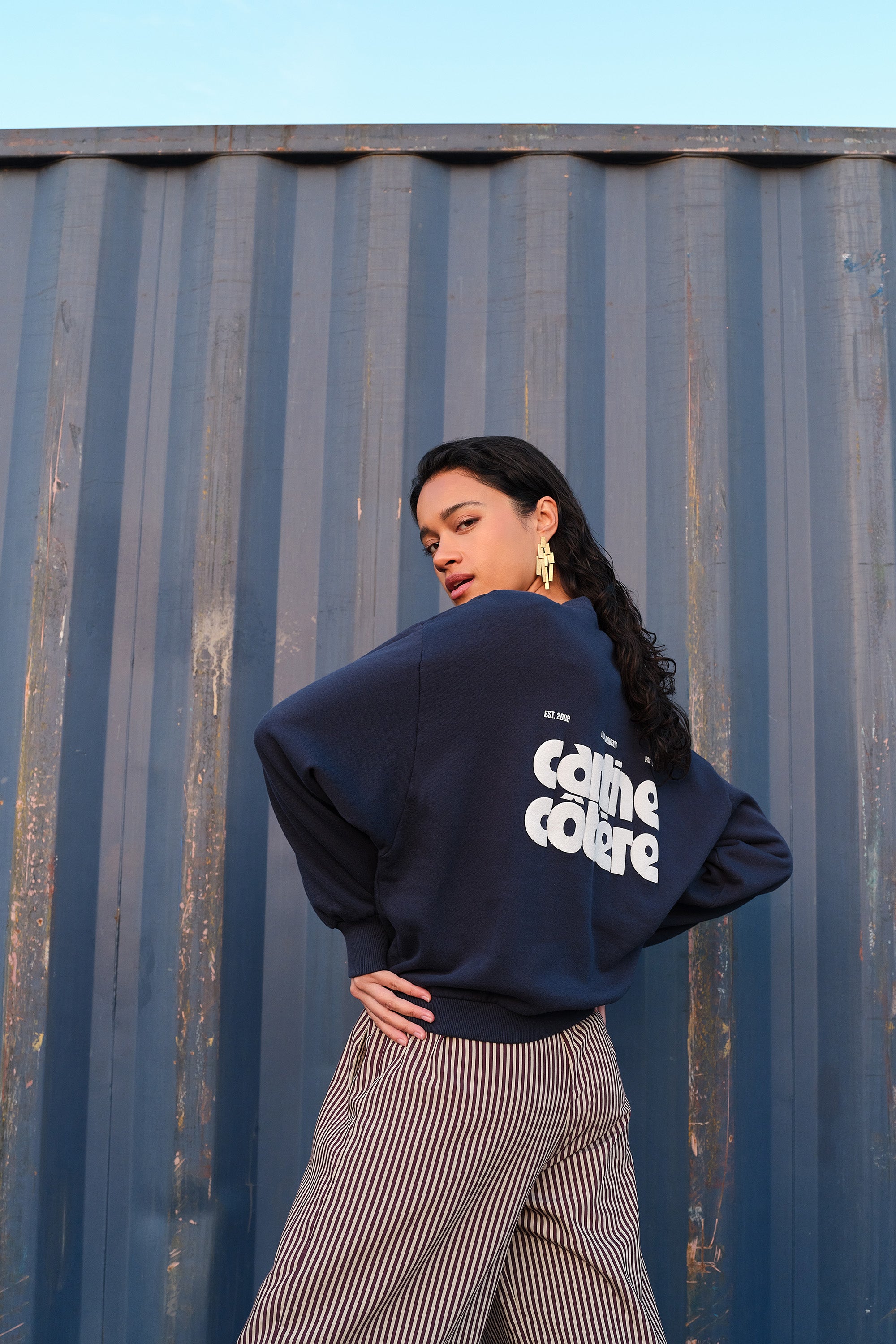 By Bar lili coast melange sweater | uniform blue