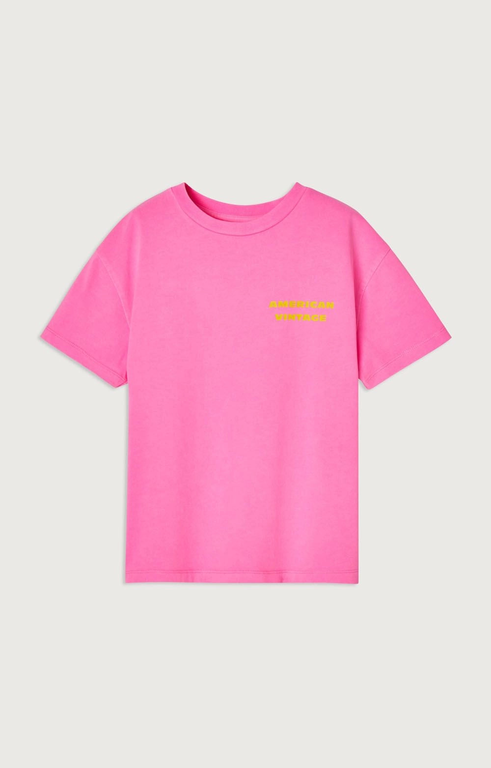 American Vintage T-shirt Fizvalley fluo rose